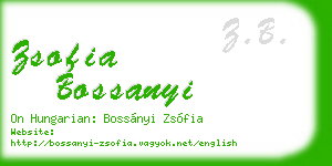 zsofia bossanyi business card