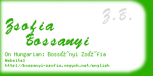 zsofia bossanyi business card